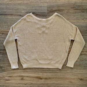 Cream Open Criss Cross Reversible Sweater